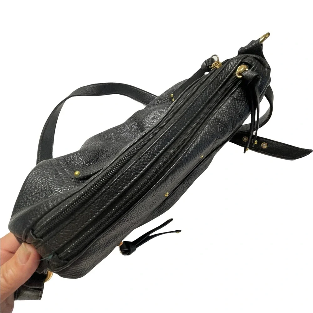 Stone &‎ Co Leather Crossbody Purse Bag Black Soft Adjustable Strap 11x7x3